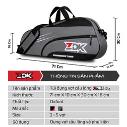 Túi đựng vợt đi tập luyện thi đấu cầu lông ZDK CL1 chính hãng xịn tốt bền đẹp 2 ngăn rộng rãi giá rẻ 2