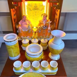 Set ban thần tài men đá vàng RỒNG VIỆT, bộ thờ thần tài đầy đủ cho gia chủ mệnh thổ, kim 3