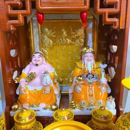 Set ban thần tài men đá vàng RỒNG VIỆT, bộ thờ thần tài đầy đủ cho gia chủ mệnh thổ, kim 8