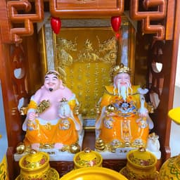 Set ban thần tài gấm vàng RỒNG VIỆT, bộ thờ thần tài đầy đủ cho gia chủ mệnh thổ, kim 4