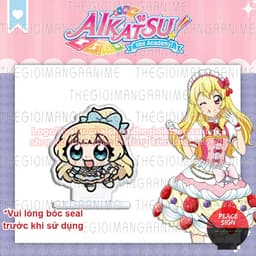 (mua 1 tặng 1) (3cm) Mô hình AIKATSU! ver CHIBI LÙN standee mica tượng in hình manga anime mica trưng bày chibi 6