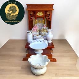 Set ban thần tài sứ trắng RỒNG VIỆT, bộ thờ thần tài đầy đủ cho gia chủ mệnh kim, thuỷ 1