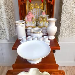 Set ban thần tài sứ trắng RỒNG VIỆT, bộ thờ thần tài đầy đủ cho gia chủ mệnh kim, thuỷ 7