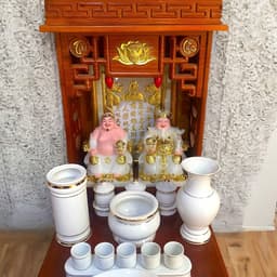 Set ban thần tài sứ trắng RỒNG VIỆT, bộ thờ thần tài đầy đủ cho gia chủ mệnh kim, thuỷ 8