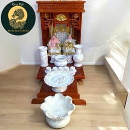 Set ban thần tài bạch ngọc nổi RỒNG VIỆT, bộ thờ thần tài đầy đủ cho gia chủ mệnh kim, thuỷ 1