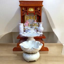 Set ban thần tài bạch ngọc nổi RỒNG VIỆT, bộ thờ thần tài đầy đủ cho gia chủ mệnh kim, thuỷ 8