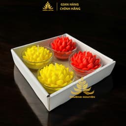 Bát Nến Bơ Organic Hoa Sen Nhiều Cánh  300ml Cháy 36 giờ, An Toàn, Không Khói, Không Độc Hại 4