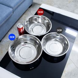 Chậu sâu chất liệu inox siêu dày đủ size 18 - 40cm. Thau inox sâu lòng có viền cầm tay tiện lợi 4