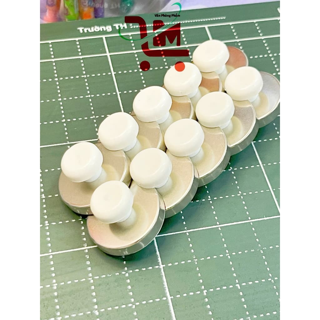 Combo 10 Cục Nam Châm Hít Bảng Size D32 Có Núm Trắng Cầm Tiện Lợi/Giúp Hít Giấy, Bản Vẽ, Bài Thuyết Trình Chắc Chắn