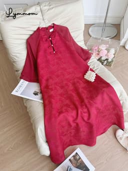 [SALE TẾT] LYMMOM - Áo Dài Bầu Thiết Kế , Áo Dài Cách Tân Triết Mộc Miên Gấm Hồ Điệp Cao Cấp - VB161 10