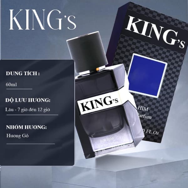 Nước hoa nam KING -  NAM TÍNH, LỊCH LÃM (60ML) - Mẫu mới