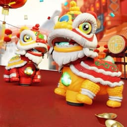 Đồ chơi Lồng đèn trung thu Lân nhảy múa, Sư tử di chuyển nhạc đèn sống động đón Tết 2025 3