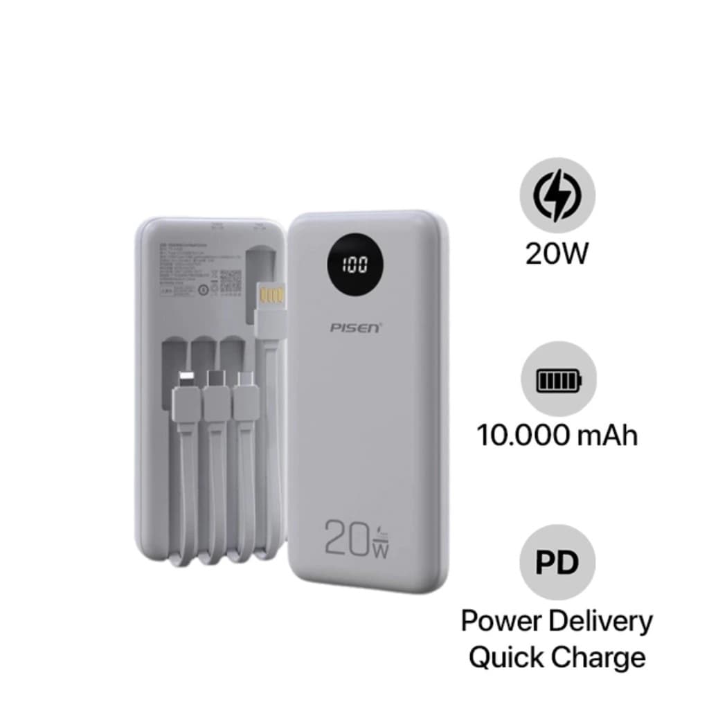 Pin Dự Phòng Sạc Nhanh 20W Pisen D342 10.000Mah