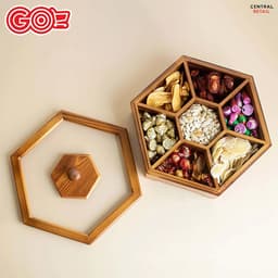 Khay Đựng Bánh Kẹo, Khay Bánh Kẹo, Khay Mứt Lục Giác Cao Cấp, Khay Gỗ Hương Giá Rẻ 3