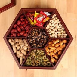 Khay Đựng Bánh Kẹo, Khay Bánh Kẹo, Khay Mứt Lục Giác Cao Cấp, Khay Gỗ Hương Giá Rẻ 5