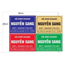 Bảng mica hộ kinh doanh - In logo, tên công ty, mã số thuế theo yêu cầu - Bảng hiệu đẹp, bền 1