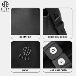 Túi Xách Nữ Da Thật ELLY ET190 Túi Đeo Vai Đeo Chéo Cao Cấp Sang Trọng Thanh Lịch Công Sở Chính Hãng 5