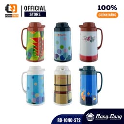 Phích nước nóng Rạng Đông 1 lít, Bình thủy giữ nhiệt tốt vỏ inox ruột thủy tinh mã RD-1040 ST2 4