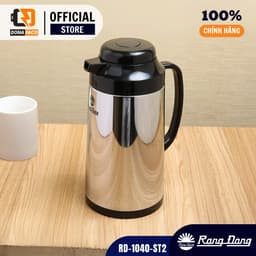 Phích nước nóng Rạng Đông 1 lít, Bình thủy giữ nhiệt tốt vỏ inox ruột thủy tinh mã RD-1040 ST2 5