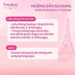 [Quà tặng - Date 04.2027] Nước Muối Sinh Lý Fysoline hỗ trợ kháng khuẩn, viêm mũi, sổ mũi - Hộp 5 Ống x 5ml 3