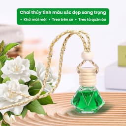 Tinh dầu nước hoa treo xe Ô Tô khử mùi trang trí, nước hoa chai thủy tinh treo xe, khử mùi tủ quần áo dung tích 10ml 3
