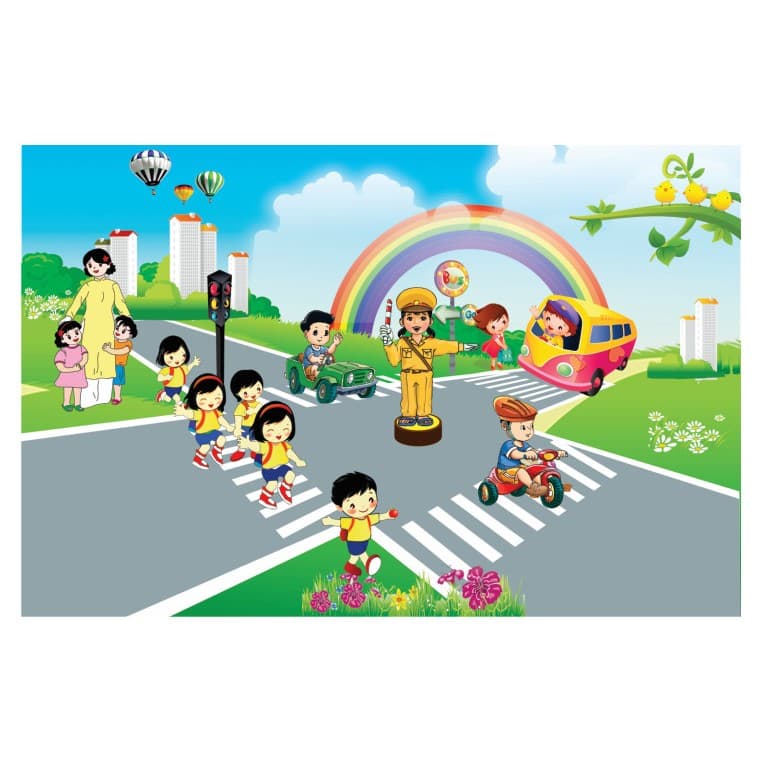 (Có sẵn) TRANH MẦM NON - GÓC TUYỀN TRUYỀN AN TOÀN GIAO THÔNG 005
