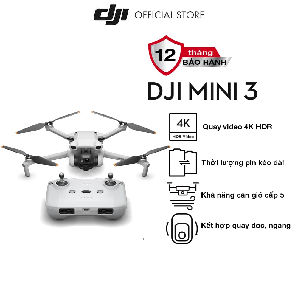 DJI Mini 3 nhỏ gọn, quay video chất lượng cao 4K HDR (DJI Mini 3)