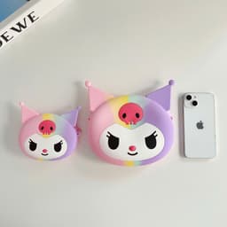 Túi xách silicon hình mặt Kuromi cho bé trai bé gái đeo chéo đựng lì xì thời trang hottrend 2