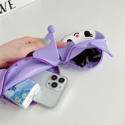 Túi xách silicon hình mặt Kuromi cho bé trai bé gái đeo chéo đựng lì xì thời trang hottrend 3