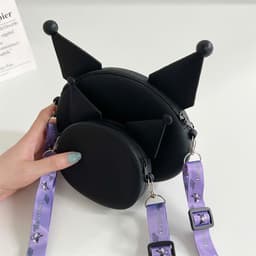 Túi xách silicon hình mặt Kuromi cho bé trai bé gái đeo chéo đựng lì xì thời trang hottrend 4
