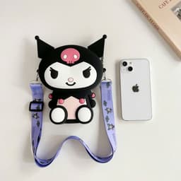 [Lớn, vừa điện thoại] Túi xách silicon hình Kuromi cho bạn gái đeo chéo đựng lì xì thời trang bé gái 2