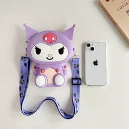 [Lớn, vừa điện thoại] Túi xách silicon hình Kuromi cho bạn gái đeo chéo đựng lì xì thời trang bé gái 9