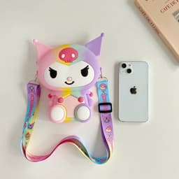 [Lớn, vừa điện thoại] Túi xách silicon hình Kuromi cho bạn gái đeo chéo đựng lì xì thời trang bé gái 8