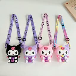 Túi xách silicon hình Kuromi bụng gấu tím bạn gái đeo chéo đựng lì xì thời trang hottrend tết pop it 3