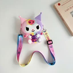 Túi xách silicon hình Kuromi bụng gấu tím bạn gái đeo chéo đựng lì xì thời trang hottrend tết pop it 7