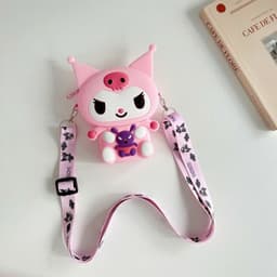 Túi xách silicon hình Kuromi bụng gấu tím bạn gái đeo chéo đựng lì xì thời trang hottrend tết pop it 2