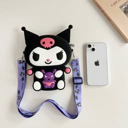 Túi xách silicon hình Kuromi bụng gấu tím bạn gái đeo chéo đựng lì xì thời trang hottrend tết pop it 5