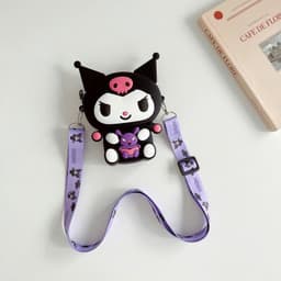 Túi xách silicon hình Kuromi bụng gấu tím bạn gái đeo chéo đựng lì xì thời trang hottrend tết pop it 4