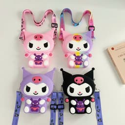 Túi xách silicon Kuromi cho bé trai bé gái đeo chéo đựng bì lì xì thời trang hot trend Tết 3
