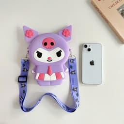 Túi xách silicon hình Kuromi bạn gái đeo chéo đựng bì lì xì thời trang quà tặng hot trend 3