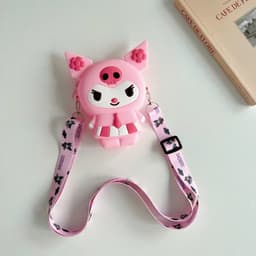 Túi xách silicon hình Kuromi bạn gái đeo chéo đựng bì lì xì thời trang quà tặng hot trend 5