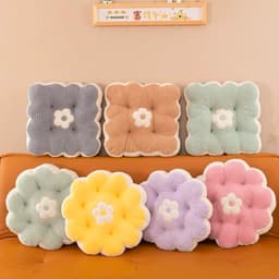 Đệm Ghế Dày Hình Bánh Quy, Nệm Lót Sàn Mềm Mịn Dễ Thương Đệm Văn Phòng Chất Nỉ Nhung Nhà miu gấu xinh 2