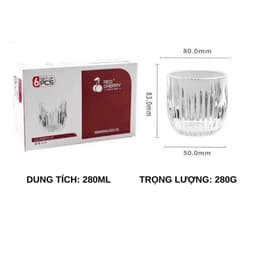 Cốc Thuỷ Tinh Uống Nước Dày Dặn Sang Trọng Hàng Nhập Khẩu Cao Cấp Siêu Bền Đẹp 280ml,385ml 3