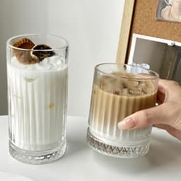 Cốc Thuỷ Tinh Uống Nước Dày Dặn Sang Trọng Hàng Nhập Khẩu Cao Cấp Siêu Bền Đẹp 280ml,385ml 2