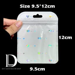 (50cái) Túi Zip trắng Tim có lỗ treo Đựng Trang Sức, đựng nail Túi đóng gói vận chuyển hàng hoá bao bì Duy Linh Shop 3