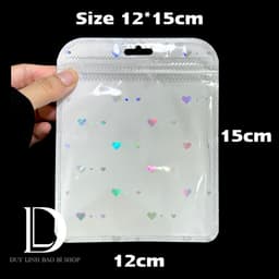 (50cái) Túi Zip trắng Tim có lỗ treo Đựng Trang Sức, đựng nail Túi đóng gói vận chuyển hàng hoá bao bì Duy Linh Shop 5