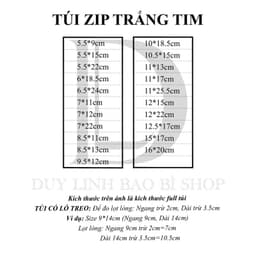 (10 cái) Túi Zip trắng tim có lỗ treo Đựng Trang Sức, Túi hologram 1 mặt màu trắng lấp lánh trái tim, 1 mặt trong… 8