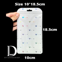 (50cái) Túi Zip trắng Tim có lỗ treo Đựng Trang Sức, đựng nail Túi đóng gói vận chuyển hàng hoá bao bì Duy Linh Shop 6