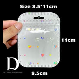 (50cái) Túi Zip trắng Tim có lỗ treo Đựng Trang Sức, đựng nail Túi đóng gói vận chuyển hàng hoá bao bì Duy Linh Shop 2