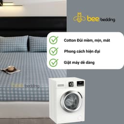 Bộ ga gối 3 món Cotton Đũi Kẻ nhà MIU BEDDING 1m2, 1m4, 1m5, 1m6, 1m8 x2m Phong cách basic hàn quốc chất liệu thoáng mát 5